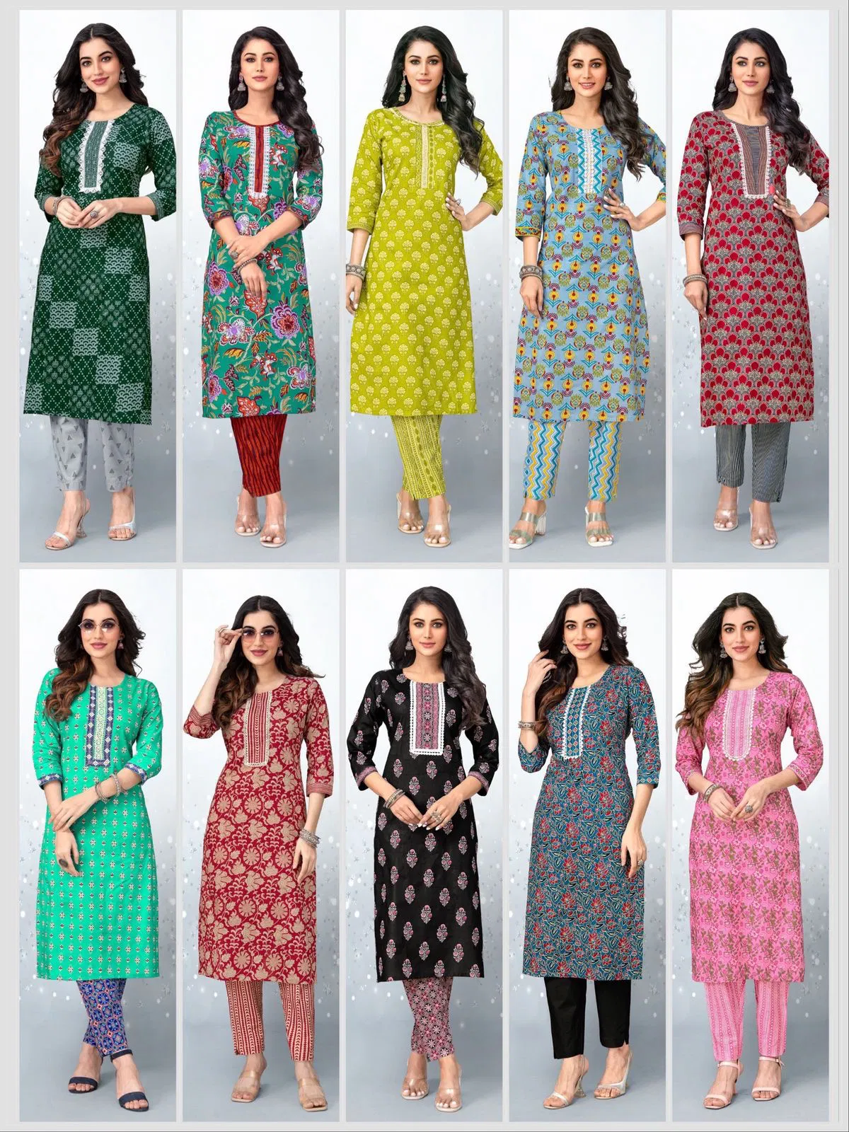 Queen India Vol 10 By Deeptex Cotton Printed Kurti With Bottom Wholesale Online